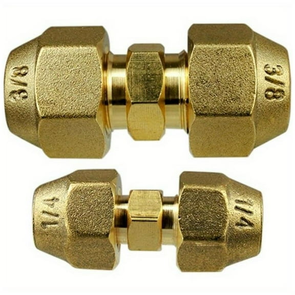 2 Pcs Copper Pipe Extension Joint Connectors AC Pipe Connectors with HVAC Flare Nuts Free Welding Copper Flare Fittings, Air Conditioning Pipe Coupling Adapters for Butt Copper Tube