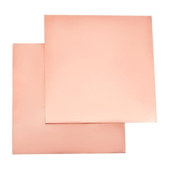 2 Pcs Copper Sheets Peachpuff Square Copper Foil Sheet Copper Leaf Plates Metal Sheet for Jewelry Crafts Repairs Electrical (10cm Long 10cm Wide) PeachPuff