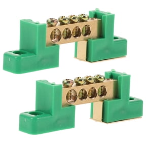 2 Pcs Copper Terminal 4 Terminal Positions Ground Bus Bar Kit Ground Bus Bar Ground Bar Kits Grounding Rods
