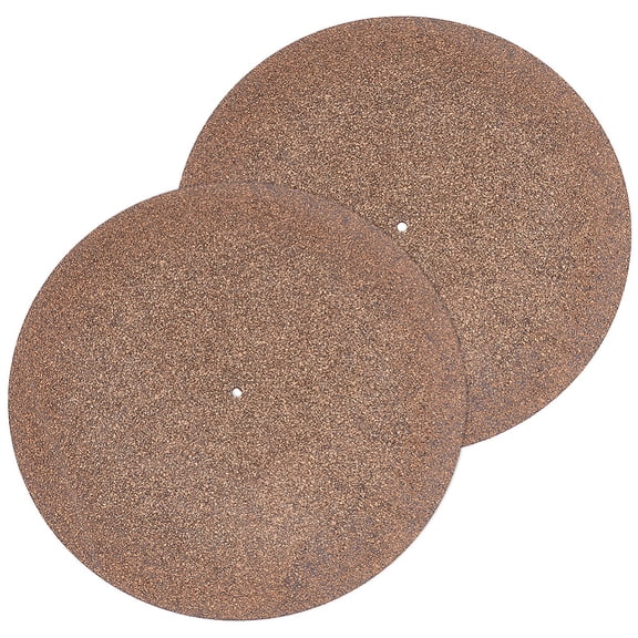 2 Pcs Cork Turntable Mats 12 Inch Rubber Cork Design Turntable Slipmat Anti-Static Cork Mat Cork Record Player Mat Anti-Slip Mat Turntable Record
