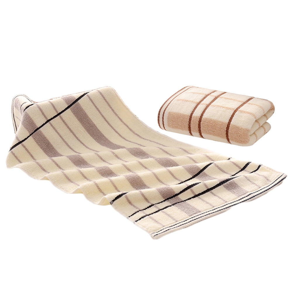 2 Pcs Cotton Luxury Hotel Spa Towel Fast Drying Striped Hand Face