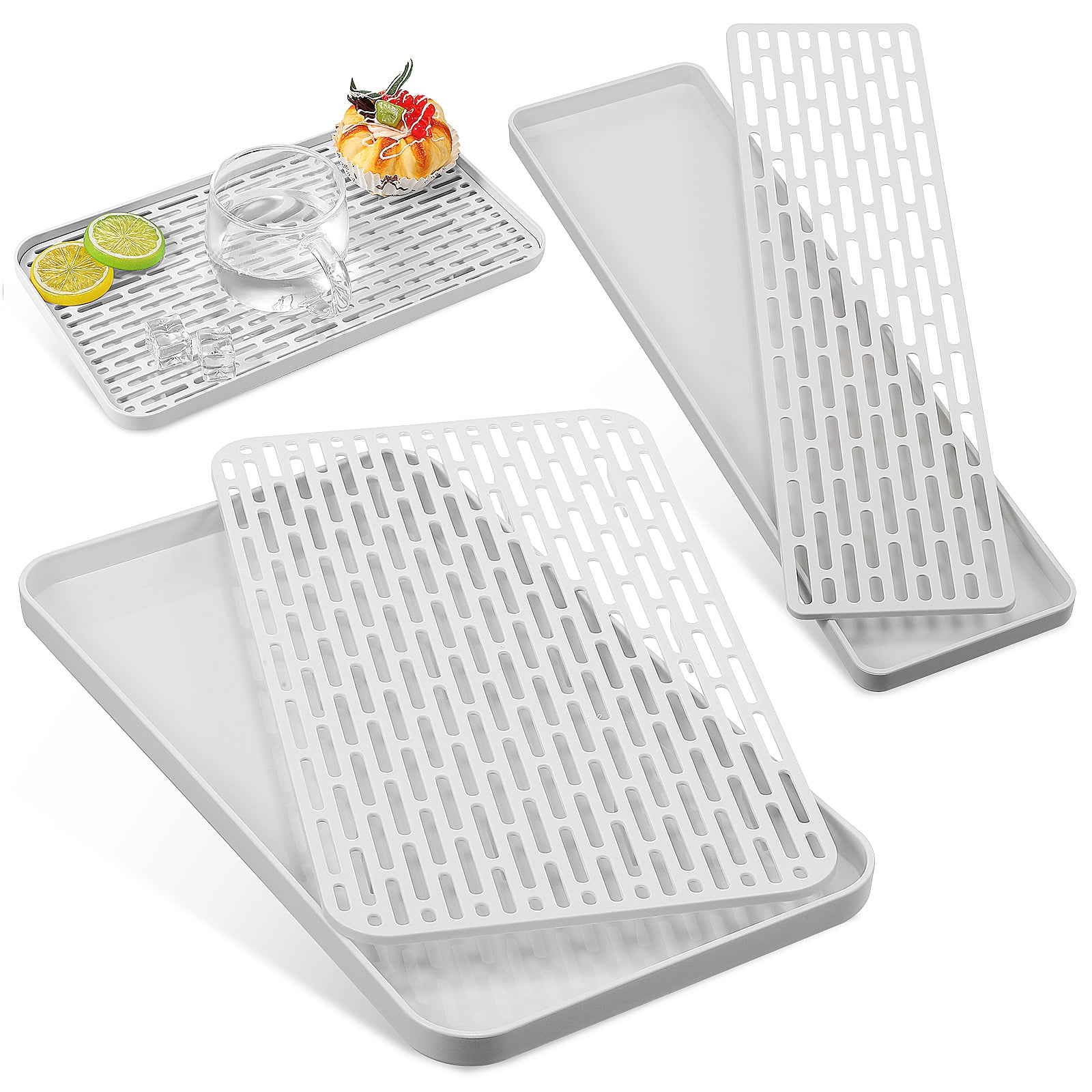 Curated visual reference: Fresh Look at 2 Pcs Counter Tray Flatware Dish Drying Rack Drain Board