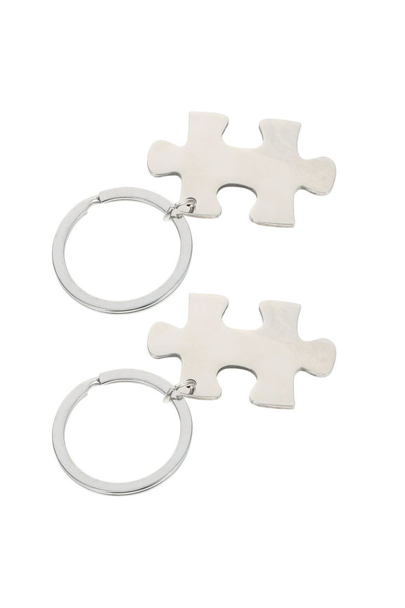 2 Pcs Couple Keychain Puzzles The Gift Couples Key-chains Love Keychains Stainless Steel Keychain Couple Jewelry Lovers