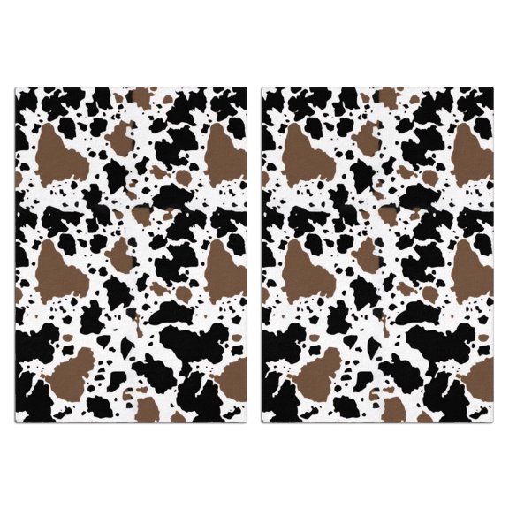 2 Pcs Cow Print Pattern Funny Kitchen Towels, Microfiber Dish Towels, Kitchen Tea Towels Set 18" X 26"