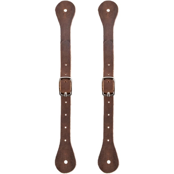 2 Pcs Crazy Horse Leather Spur Straps, Adjustable Single Ply Western Handmade Spur Straps for Men & Women, Full Grain Leather Boot Accessories for Horse Riding, Rodeo & Ranch