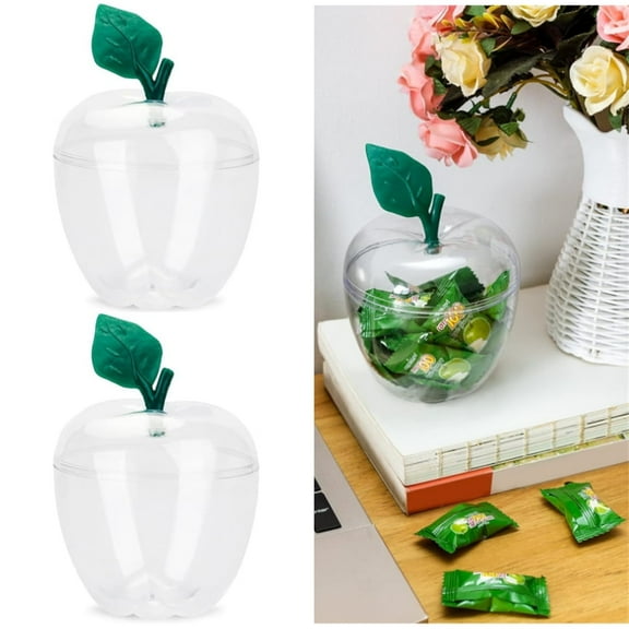 2 Pcs Creative Fruit Plastic Cans,Small Toy Filling Containers Jar,Cookie Candy Box,Wedding Party Ornaments,Prefect Gift for Christmas New year Birthday (Clear)