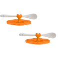 thumbnail image 1 of 2 Pcs Creative Mug Cover Airtight Seal Silicone Hot Cup Lids Silicone Cup Lid Camping Mug Lid for Tea Coffee Mug Covers Universal Cup Lids Outdoor Drink Cover Cup Dust Cover, Orange, 1 of 5