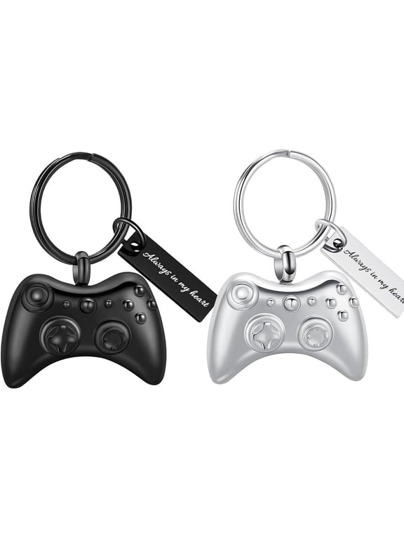 2 Pcs Cremation Urn Keychain for Ashes Pendant Game Controller Urn Keychain for Ashes GamePad Keepsake Keychain for Men for Women