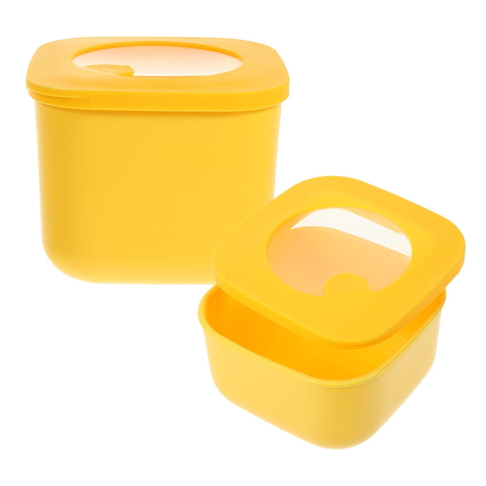 2 Pcs Crisper Refrigerator Multifunction Cheese Boxes Mini Cheese Container Cheese Keeper