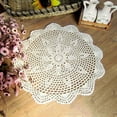 thumbnail image 1 of 2 Pcs Crochet Cotton Lace Placemats Doilies Round Doily Handmade Doilies, 1 of 4