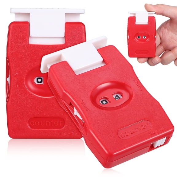 Knitting Stitch Counter Set in Red Made of ABS for Stitch Use 2 Pcs