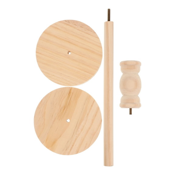 Wooden Donut Stand for Wedding Beige Display Tower with Sleek Design and Construction 2pcs