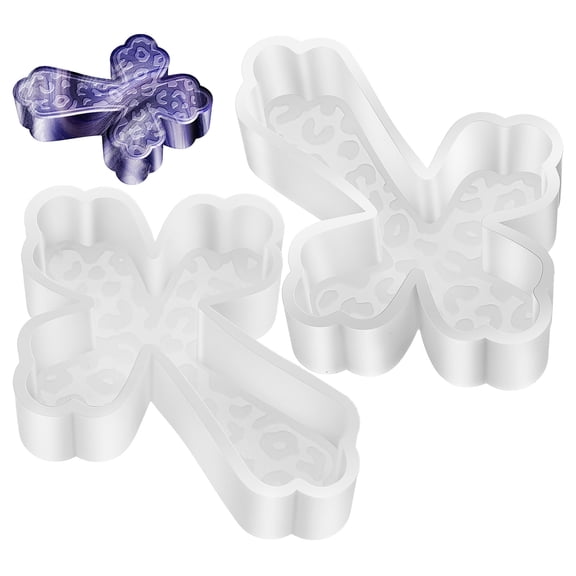 2 Pcs Plaster Ornament Mold Cross Plaster Mold 11.00X8.50X3.00CM White