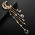 thumbnail image 1 of 2 Pcs Crystal Rhinestone Dangle Hairpins with Moon, Star, and Tassel Charms - Hair Accessories, Barrettes, Hair Clips with Crystal Beads for Women, Bridal, 1 of 9
