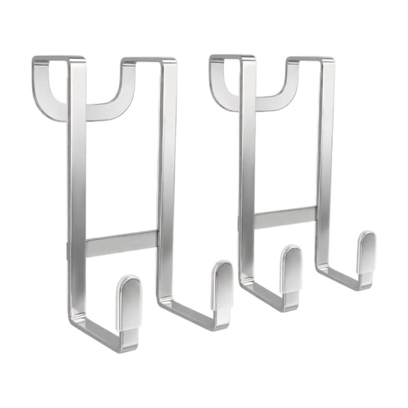 2 Pcs Cubicle Decor Of Adjustable Cubicle Hanger Universal Partition Metal Cubicle Hooks Over The Door Hanger, Universal Door Hangers for Hats,Sturdy Easy Install Garland & Plant Hooks,Silver