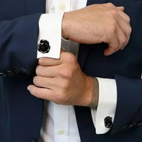 2 Pcs Cuff Links,Cuff Links Mens,Cufflinks For Women,Rose Flower Shape Shirt Jewelry Cufflinks,Copper Tuxedo Cuff Links Buttons With Gift Box For Business Wedding