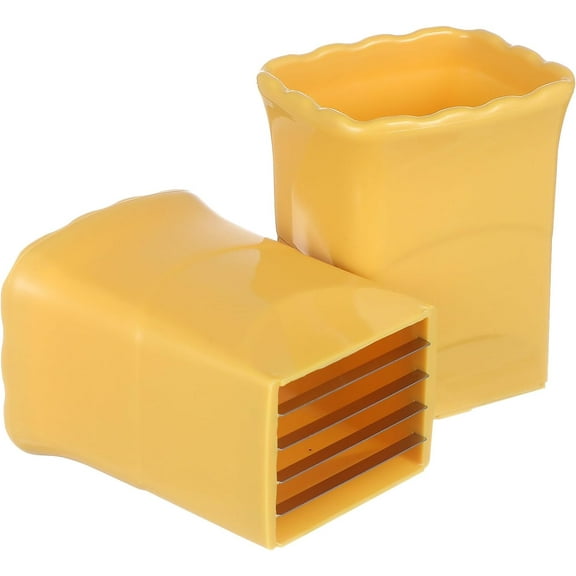 2 Pcs Cup Slicers, Stainless Steel Slicer Multifunctional Fruit Cup Cutter for Banana Grape Hard Boiled Eggs Slicer Cup for Kitchen Quickly Making Fruit Vegetable Salad, Yellow