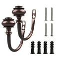 thumbnail image 1 of 2 Pcs Curtain Holdbacks,Wall Mounted Drapery Tiebacks with Screws,Decorative Curtain Holders,Metal Curtain Side Hooks,U-Shaped Decorative Curtain Hook Holder for Bedroom, Livingroom, Office,Bronze, 1 of 7