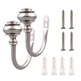 thumbnail image 1 of 2 Pcs Curtain Holdbacks,Wall Mounted Drapery Tiebacks with Screws,Decorative Curtain Holders,Metal Curtain Side Hooks,U-Shaped Decorative Curtain Hook Holder for Bedroom, Livingroom, Office,Silver, 1 of 7