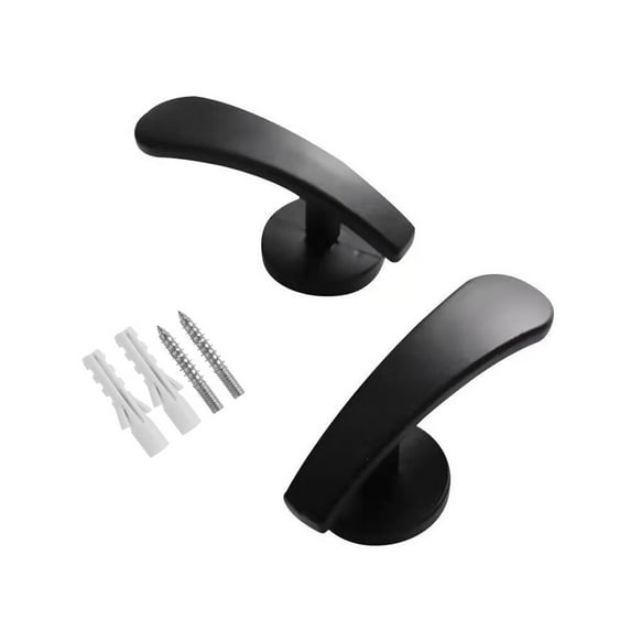 STRANDCHIC Black Zinc Alloy Drapery Holders 2- Mount Curtain Tiebacks Easy Install Neutral Design