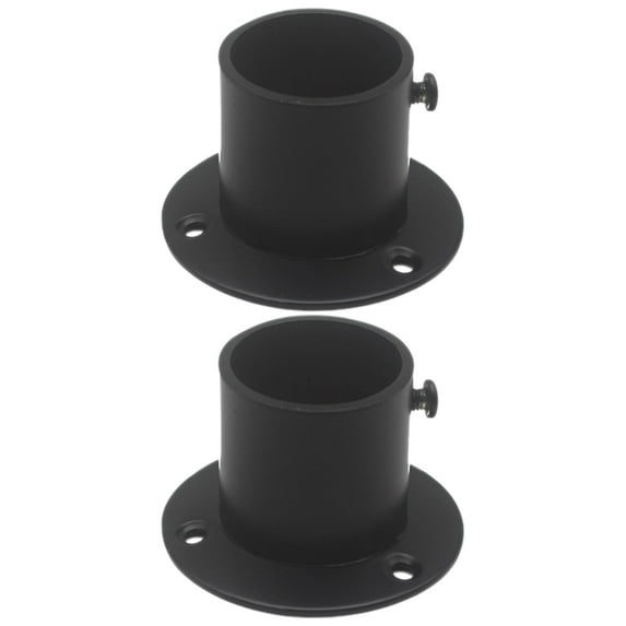FENGGUIQU 2pcs Round Flange Closet Pole Socket Shower Curtain Rod Bracket Sleek Design