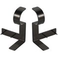 2 Pcs Curtain Rod Brackets For 1 Inch Rods, No Drill,no Screw, Black