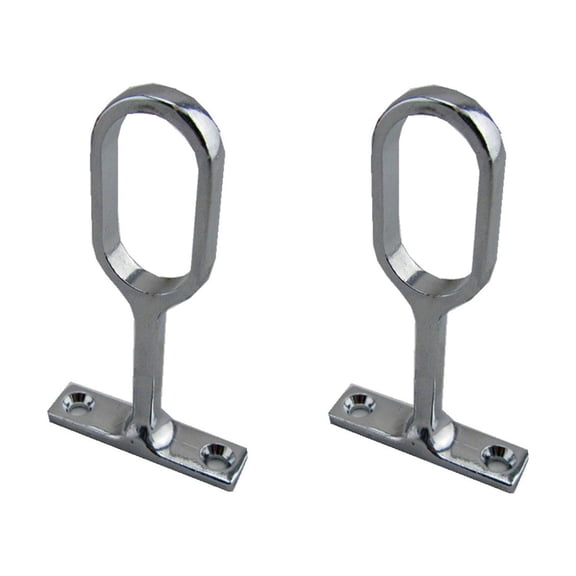 2 Pcs Curtain Rod Ceiling-Mount Bracket Zinc Alloy Wardrobe Pipe Hanging Rail Flange Rod Holder Socket Easy Installation
