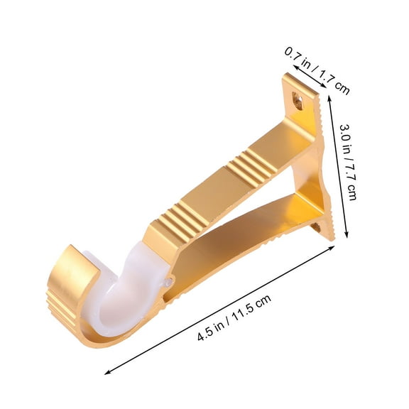 NIAIZEK 2Pcs Aluminum Alloy Drapery Rod Holder Bracket in Golden Color Easy to Fix with Screws