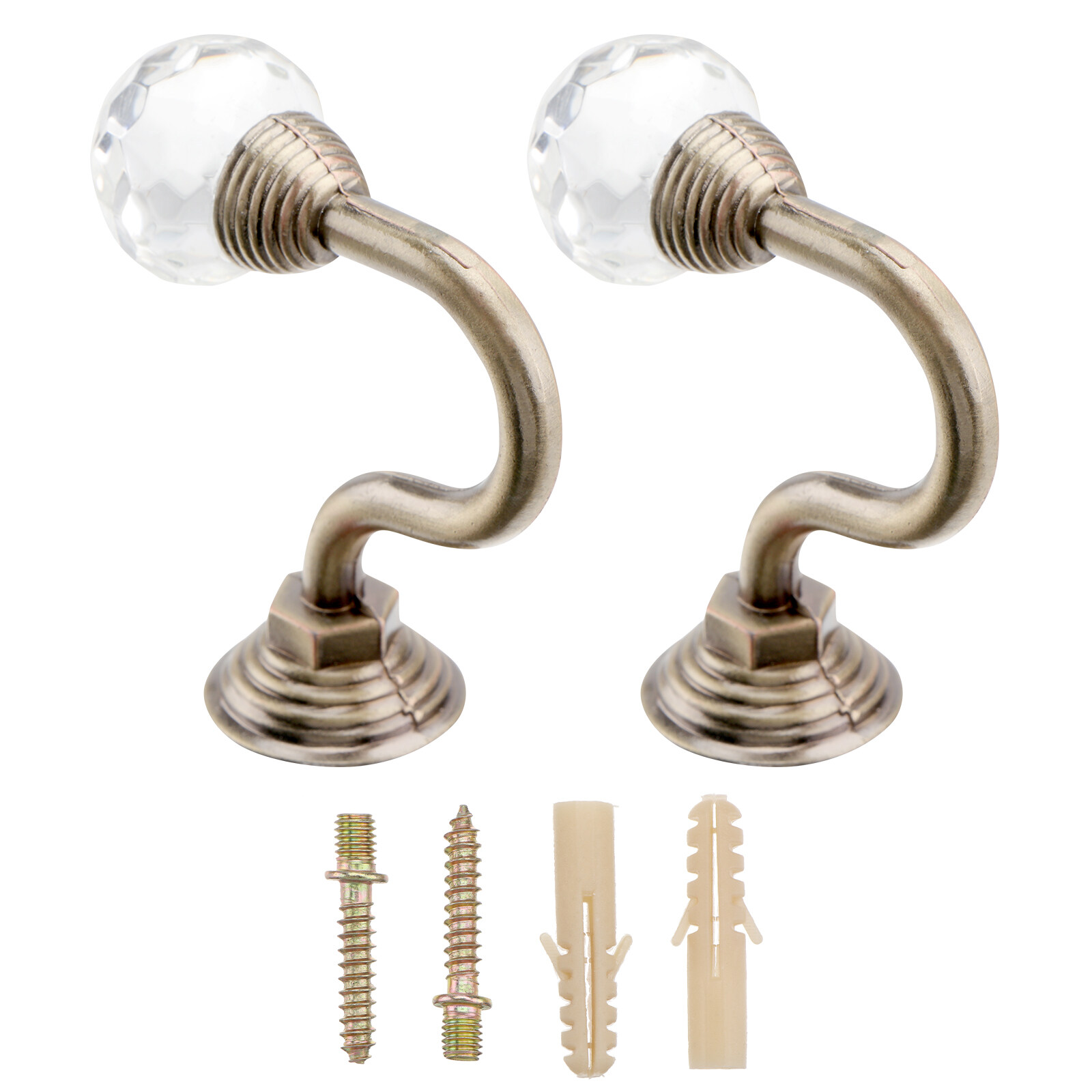 2 Pcs Curtain Rod Hook Curtain for Door Window European Tieback