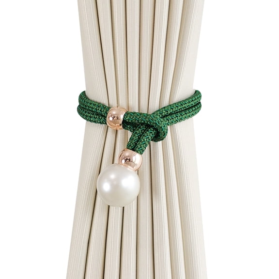 2 Pcs Curtain Tiebacks - Heavy Duty Curtain Rope Tieback, Handmade Rural Decorative Curtain Holdbacks,Dark Green