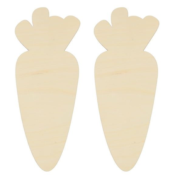 2 Pcs Cut into Pieces Carrot Wood Chips Ornament Cutouts Carrots Happy Easter Unfinished Slice