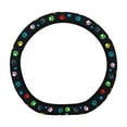 thumbnail image 1 of 2 Pcs Cute Dog Cat Paw Print Steering Wheel Cover Non-Slip Breathable Fabric for Cars 14-15 Inch All Season Comfort Grip Men Women Auto Accessories Black, 1 of 6