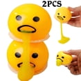 thumbnail image 1 of 2 Pcs Cute Yellow Round Sucking and Vomiting Lazy Yolk Vomiting Yolk Slime, Vomiting Yolk Balls, Prank Toys Fidget Toys, 1 of 10