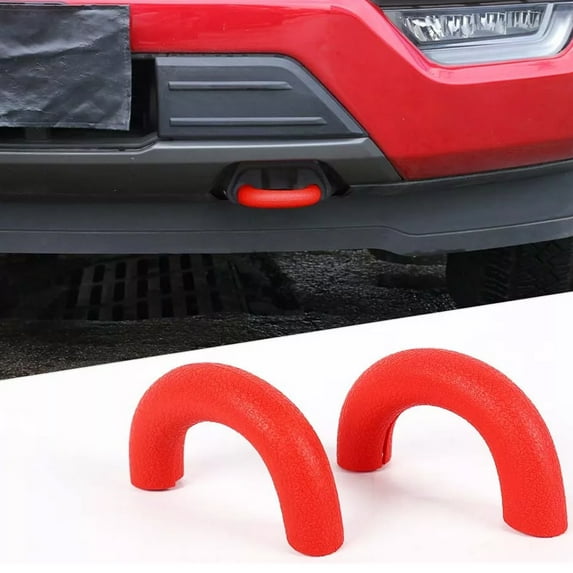 2 Pcs D-Ring Tow Hook Cover Durable Nitrile Material Hitch Cover Front Tow Hooks For Ford Bronco Base/Big Bend/Outer Banks 2021-2025 (Red)