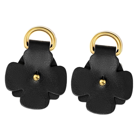 2 Pcs D Rings Flower Strap Connector PU Leather Compact Design for Purse Handbag Backpack Shoulder Use