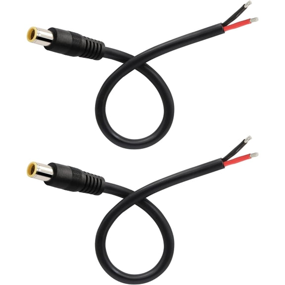 2 Pcs DC7909 Power Pigtails Cable, 12V DC 8mm Male Plug to Bare Wire Open End Power Wire Supply Repair Cable, 16AWG DC 7.9 x 5.5