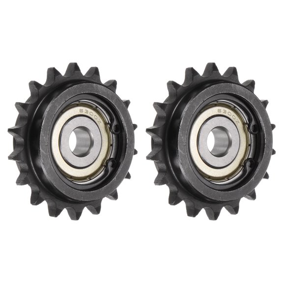 2 Pcs DIN(ISO) 06B Roller Chain Idler Sprocket 10mm Bore, 3/8" Pitch, Hardened 18 Teeth Tensioner Sprocket