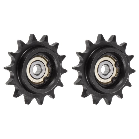 2 Pcs DIN(ISO) 06B Roller Chain Idler Sprocket 6mm Bore, 3/8" Pitch, Hardened 14 Teeth Tensioner Sprocket