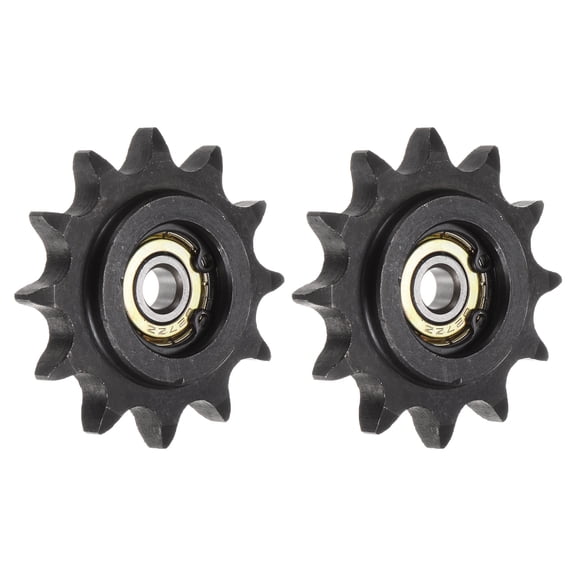 2 Pcs DIN(ISO) 06B Roller Chain Idler Sprocket 7mm Bore, 1/2" Pitch, Hardened 12 Teeth Tensioner Sprocket