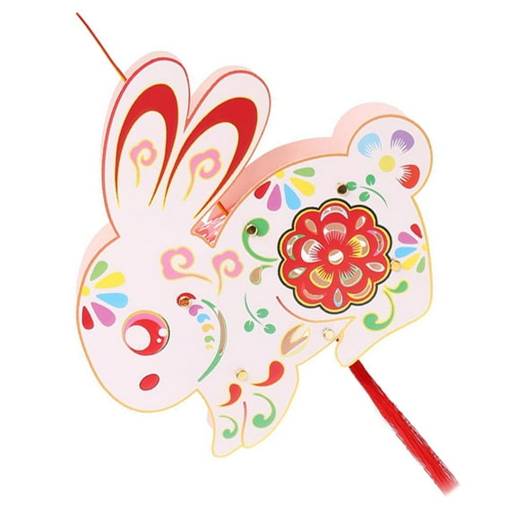 2 Pcs DIY Bunny Lantern Rabbit Paper Glowing Material Festive Child