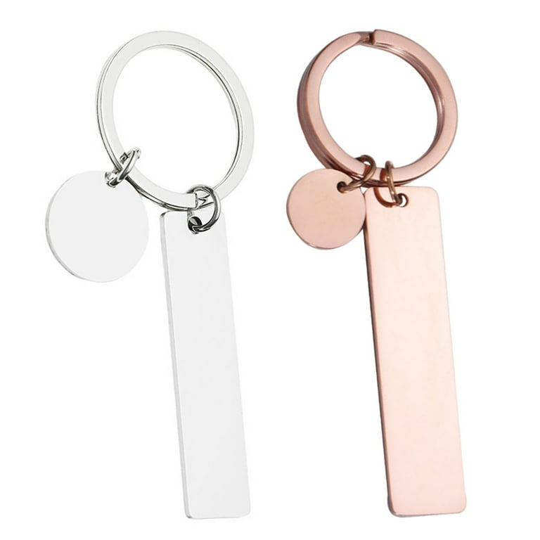 2pcs Blank Stainless Steel Key Chain Blank Keychains Metal Key Rings