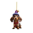 thumbnail image 1 of 2 Pcs Dachshund Christmas Ornament - Funny Dachshund Dog Decor for Tree & Car, 1 of 2