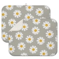 thumbnail image 1 of 2 Pcs Daisy Flower Dish Drying Mat - 18 X 24 Inch Absorbent Microfiber Kitchen Counter Mat – Quick-Dry Dish Rack Alternative, Dish Drying Pad for Dishes, Cups, Utensils, Pots & Pans, 1 of 3