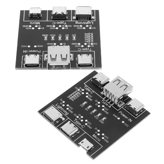 2 Pcs Data Line Tester Data Line Test Board Charging Test Board Black