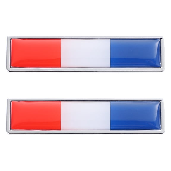 TAILTOSS National Flag Car Decal Zinc Alloy Rectangle 2Pcs 2.3x0.6x0.1in