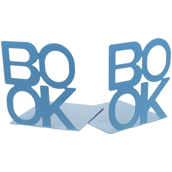 2 Pcs Decor Letter Shape Bookends Metal Bookshelf Organization