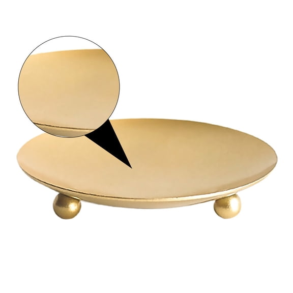 Masteelf 2-Pack Modern Decorative Tea Tray and Candle Holder Set with Golden Finish for Stylish Storage and Home Decor