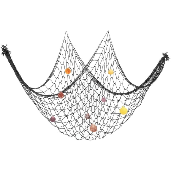 2 Pcs Decorative Fishnet Nautical Fishing Net Fishing Fishnet Wall Hanging Decor for Party Home Decoration,40 x 80 inch Black,Topboutique