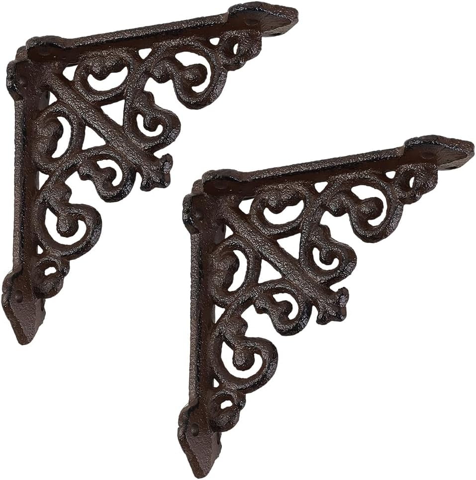 2 Pcs Decorative Shelf Brackets 3.9 inch Shelf Support Corner Sturdy