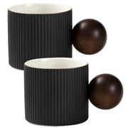 2 Pcs Demitasse Cups, Ceramic Espresso Cups with Textured Surface & Ball Handles, Small Heat-Resistant Coffee Cups for Espresso Machine, Ideal for Coffee Lovers